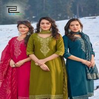 Blue Hills Jhanvi Vol-3 Wholesale Roman Silk With Inner Kurti With Pant And Dupatta