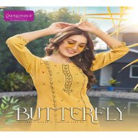 Rangmaya Butterfly Wholesale Reyon Fabrics Short Tops