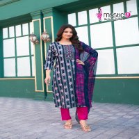 Mystic 9 Rubina Vol-6 Wholesale Straight Cut Kurti With Pant And Dupatta