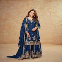 aashirwad creation guzarish readymade party wear chinon silk plazzo style suit for women