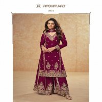 aashirwad creation guzarish readymade party wear chinon silk plazzo style suit for women