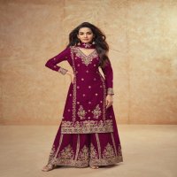 aashirwad creation guzarish readymade party wear chinon silk plazzo style suit for women