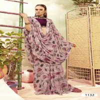 Vallabhi Anandi Wholesale Floral Print Georgette Fabrics Sarees