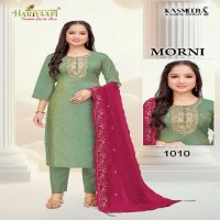 Hariyaali Morni Wholesale Embroidery Work 3 Piece Salwar Suits Combo