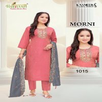 Hariyaali Morni Wholesale Embroidery Work 3 Piece Salwar Suits Combo