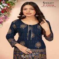 Sangeet p-cock rayon gold readymade daily wear fancy big size short kurtis