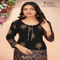 Sangeet p-cock rayon gold readymade daily wear fancy big size short kurtis