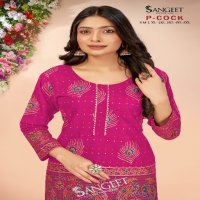 Sangeet p-cock rayon gold readymade daily wear fancy big size short kurtis