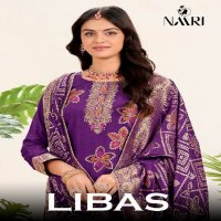 naari presents libas vol 1 muslin mina jacquard traditional wear dress material