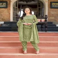 Bela Rumi Wholesale Organza Fabrics Straight Cut Salwar Kameez