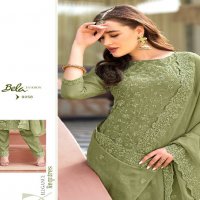 Bela Rumi Wholesale Organza Fabrics Straight Cut Salwar Kameez