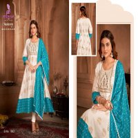 nasheen vol 2 by poonam designer fashionable design big size rayon gown with dupatta