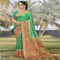 bunawat POCHAMPALLI SILK VOL-01 wedding festival wear silk fabric saree collection