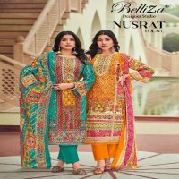 Belliza Nusrat Vol-3 Wholesale Pure Viscose Muslin With Work Dress Material