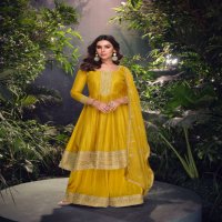 akshara by sayuri designer full stitch viscose jacquard silk plazzo dress for every occasion