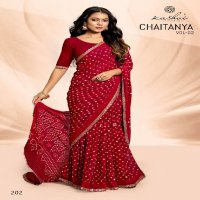 Kashvi Chaitanya Vol-2 Wholesale Bandhej Weightless With Pitha Work Sarees