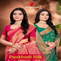 bunawat PANKHUDI SILK wedding festival wear silk fabric saree collection