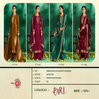 pari by triple Aaa viscose muslin jacquard unstitch party wear suits for women