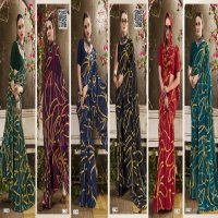 Vallabhi Aloki Wholesale Abstract Print Georgette Fabrics Sarees