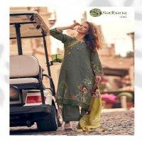 Sadhana Zariya Wholesale Pure Muslin Silk With Embroidery Work Salwar Suits