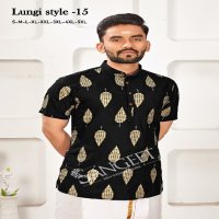 Sangeet Lungi Style Vol-15 Wholesale Reyon Gold Print Mens Kurta