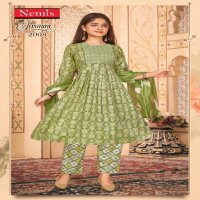 nemis jasmine vol 2 capsule foil print readymade modern kids 3pcs indian combo dress