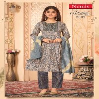 nemis jasmine vol 2 capsule foil print readymade modern kids 3pcs indian combo dress