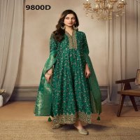 Label Khoj D.no 9800A To 9800D Wholesale Silk Anarkali Suits Combo