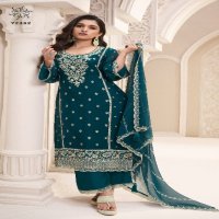 Vinay Kuleesh Naisa Wholesale Dual Tone Thread Embroidered Straight Suits