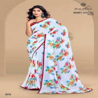 Kashvi White Special Vol-6 Wholesale Dull Moss Fabrics Ethnic Sarees