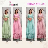 MD Lifestyle Hirwa Vol-1 Wholesale Exclusive Embroidered Semi Stitched Net Lehenga Choli Collection