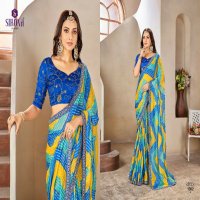 Sirona Shraddha Wholesale Moss Chiffon Fabrics Ethnic Sarees