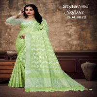 Stylewell Sapna Wholesale Linen Cotton Jari Work Ethnic Sarees