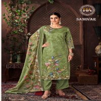 Harshit Sanovar Wholesale Pure Zam Cotton With Hand Work Dress Material