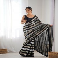 Fashion Berry Ravina Wholesale Georgette With Banglory Blouse Sarees