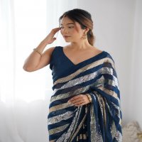 Fashion Berry Ravina Wholesale Georgette With Banglory Blouse Sarees