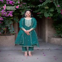 Mystic 9 Flora Vol-2 Wholesale Viscose Vertical Straight Cut Kurtis With Pant And Dupatta