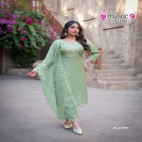 Mystic 9 Flora Vol-2 Wholesale Viscose Vertical Straight Cut Kurtis With Pant And Dupatta