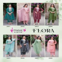 Mystic 9 Flora Vol-2 Wholesale Viscose Vertical Straight Cut Kurtis With Pant And Dupatta