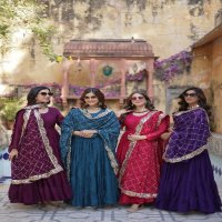 Desirable Women's Fully Flair Gown Made With Star Georgette Fabrics and Designer Embroidered Dupatta