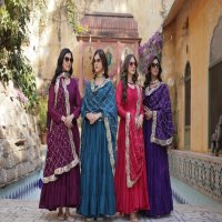 Desirable Women's Fully Flair Gown Made With Star Georgette Fabrics and Designer Embroidered Dupatta
