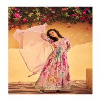 sayuri designer rani chinon silk full stitch party wear aliya cut stylish suits for women