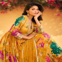 sayuri designer rani chinon silk full stitch party wear aliya cut stylish suits for women