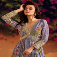 sayuri designer rani chinon silk full stitch party wear aliya cut stylish suits for women