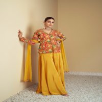 gulkayra designer zulfa readymade chinon traditional plazzo dress perfect for festivals