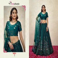 MD Lifestyle Hirwa Vol-3 Wholesale Exclusive Embroidered Semi Stitched Net Lehenga Choli Collection
