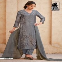 Sahiba Zheel Wholesale Pure Russian Silk With Hand Work Salwar Suits