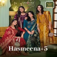 Lily And Lali Hasmeena Vol-5 Wholesale Hand Work On Viscose Kurti With Pant And Dupatta