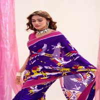 SR Sarees Parnita Vol-2 Wholesale Soft Tusser Ikkat Print Sarees