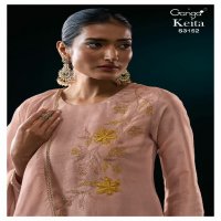 Ganga Keita S3152 Wholesale Pure Bemberg Gadwal With Hand Work Suits